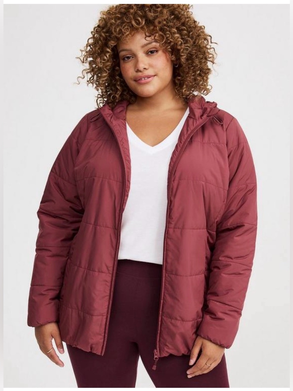 Torrid wild ginger  Lightweight Hooded Puffer Jacket